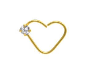 HEART BANHADO A OURO C/ 1 PEDRA LATERAL C118 – LADO DIREITO