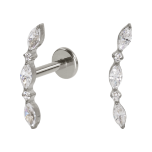 LABRET TITÂNIO R/I CLUSTER C/ ZIRCÔNIA