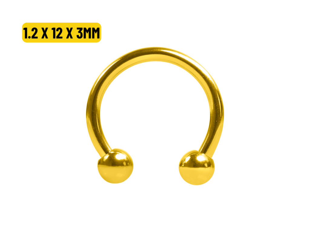 FERRADURA BANHADO A OURO 1.2 X 12 X 3MM