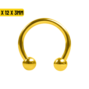 FERRADURA BANHADO A OURO 1.2 X 12 X 3MM