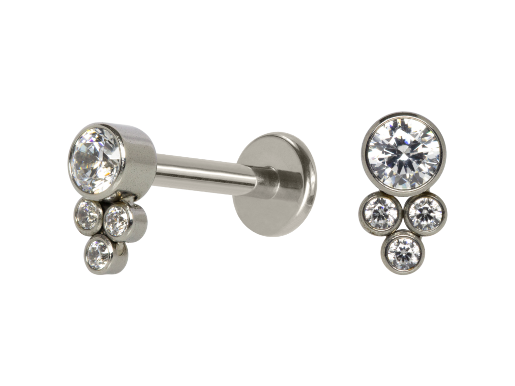 LABRET AÇO R/I INDIANO C/ ZIRCÔNIA