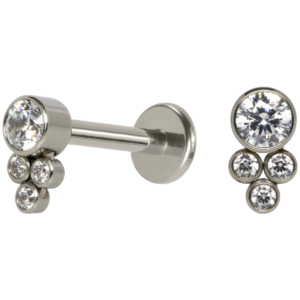 LABRET AÇO R/I INDIANO C/ ZIRCÔNIA