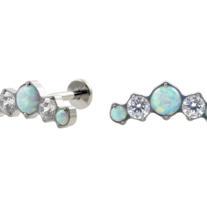 LABRET TITÂNIO R/I CLUSTER ZIRCÔNIA/ OPALA