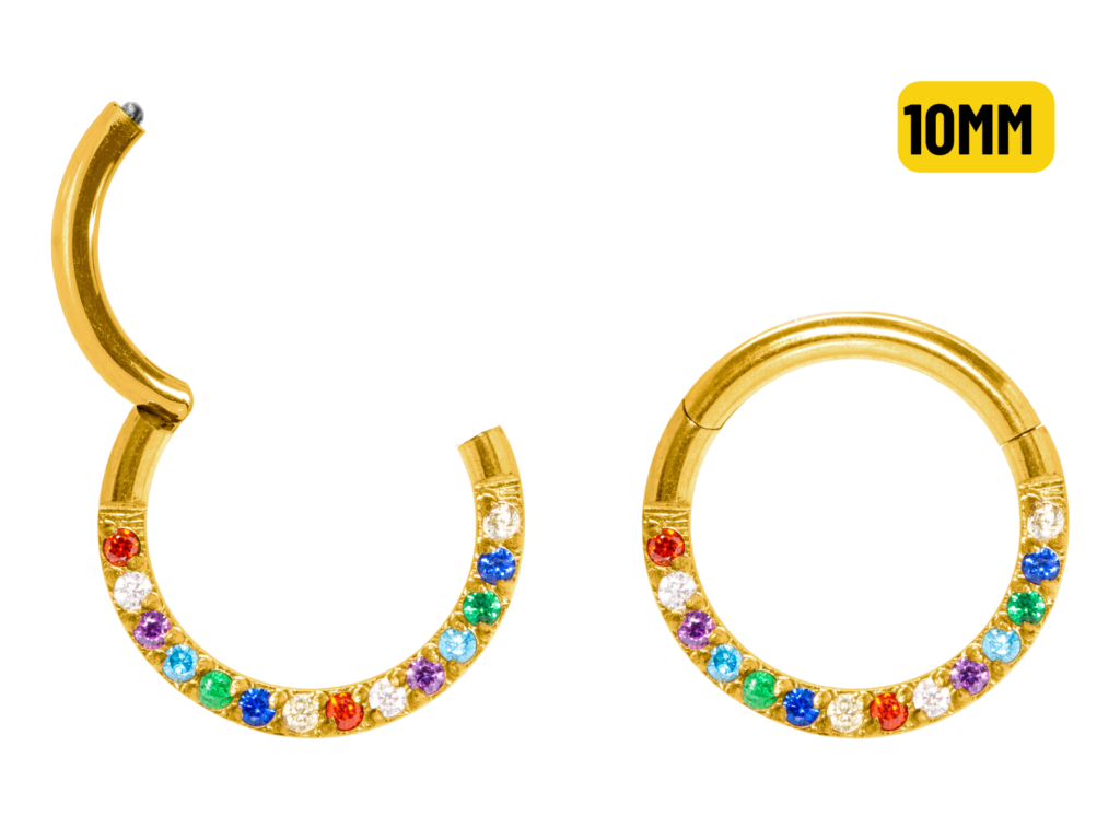 SEGMENTO CLICKER AÇO PVD FRONTAL MULTI COLORS - 10MM