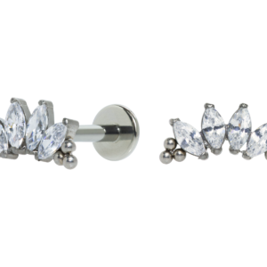 LABRET TITÂNIO R/I CLUSTER INDIANO 4 PEDRAS