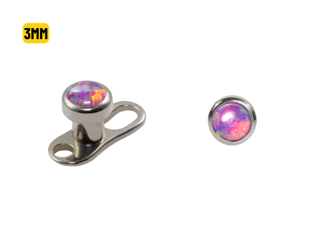 MICRODERMAL TITÂNIO C/ OPALA LILÁS - 3MM