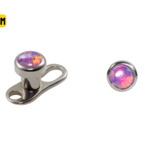 MICRODERMAL TITÂNIO C/ OPALA LILÁS - 3MM