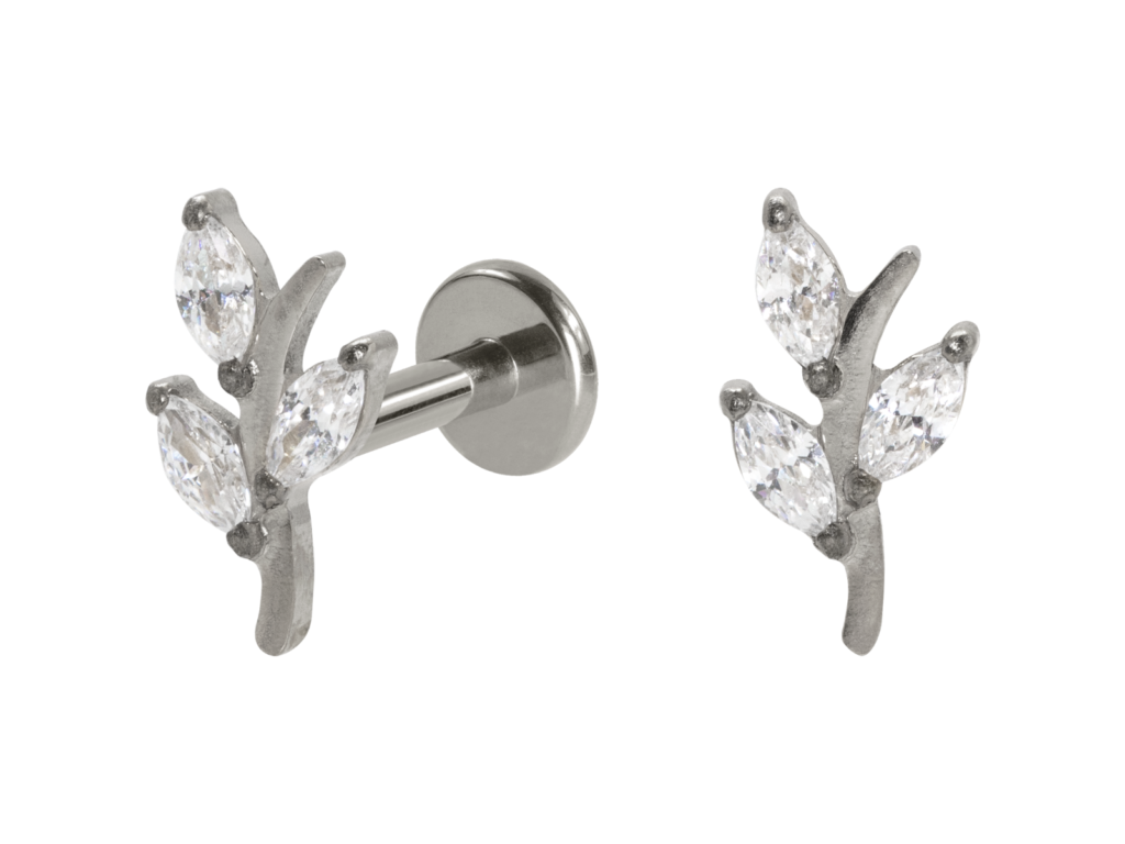 LABRET TITÂNIO PUSH PIN RAMO C/ ZIRCÔNIA