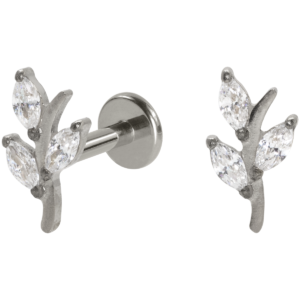 LABRET TITÂNIO PUSH PIN RAMO C/ ZIRCÔNIA