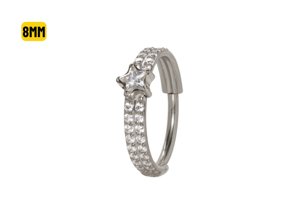 SEGMENTO CLICKER TITÂNIO C/ ZIRCÔNIA DUPLA ESTRELA - 8MM