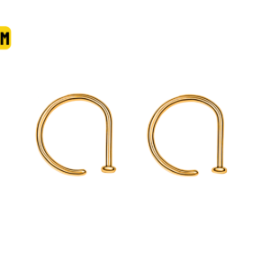 NOSTRIL ARGOLA OPEN D TITÂNIO PVD GOLD - 0.8 X 6MM