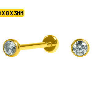 LABRET TITÂNIO PVD PONTO DE LUZ PUSH PIN - 0.8 X 8 X 3MM