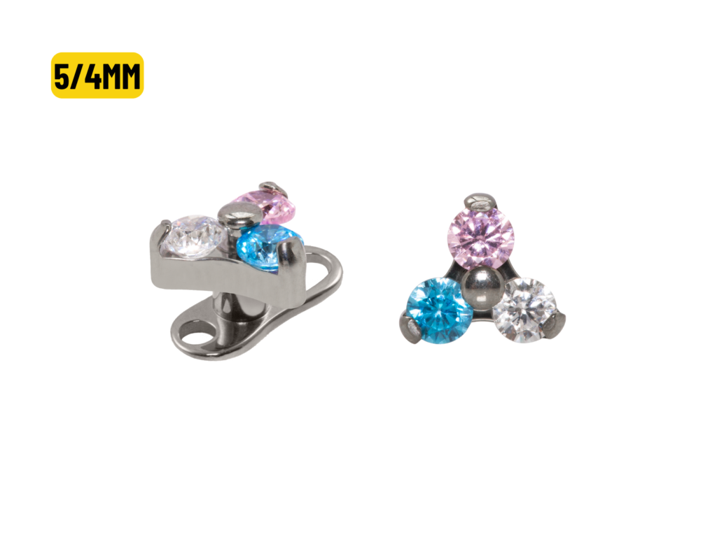 MICRODERMAL TITÂNIO TRINITY C/ ZIRCÔNIA ROSA / AZUL - 5/4MM