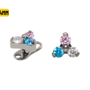 MICRODERMAL TITÂNIO TRINITY C/ ZIRCÔNIA ROSA / AZUL - 5/4MM