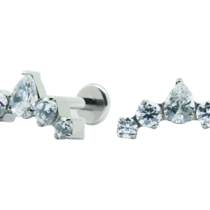LABRET TITÂNIO R/I CLUSTER 5 PEDRAS MOD6