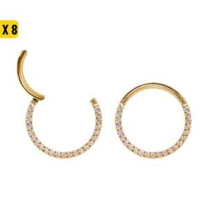 SEGMENTO CLICKER TITÂNIO PVD FRONTAL CRAVEJADA - 1.2 X 8MM