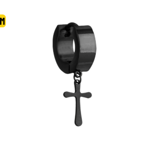 ARGOLA CLICKER C/ CRUZ BLACK 7MM - UNIDADE