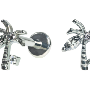 LABRET TITÂNIO R/I COQUEIRO C/ PEDRA - CRISTAL