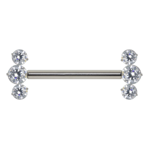 MAMILO TITÂNIO PUSH PIN CLUSTER 3 ZIRCÔNIAS