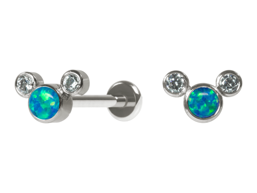 LABRET TITÂNIO R/I MICKEY OPALA - VERDE