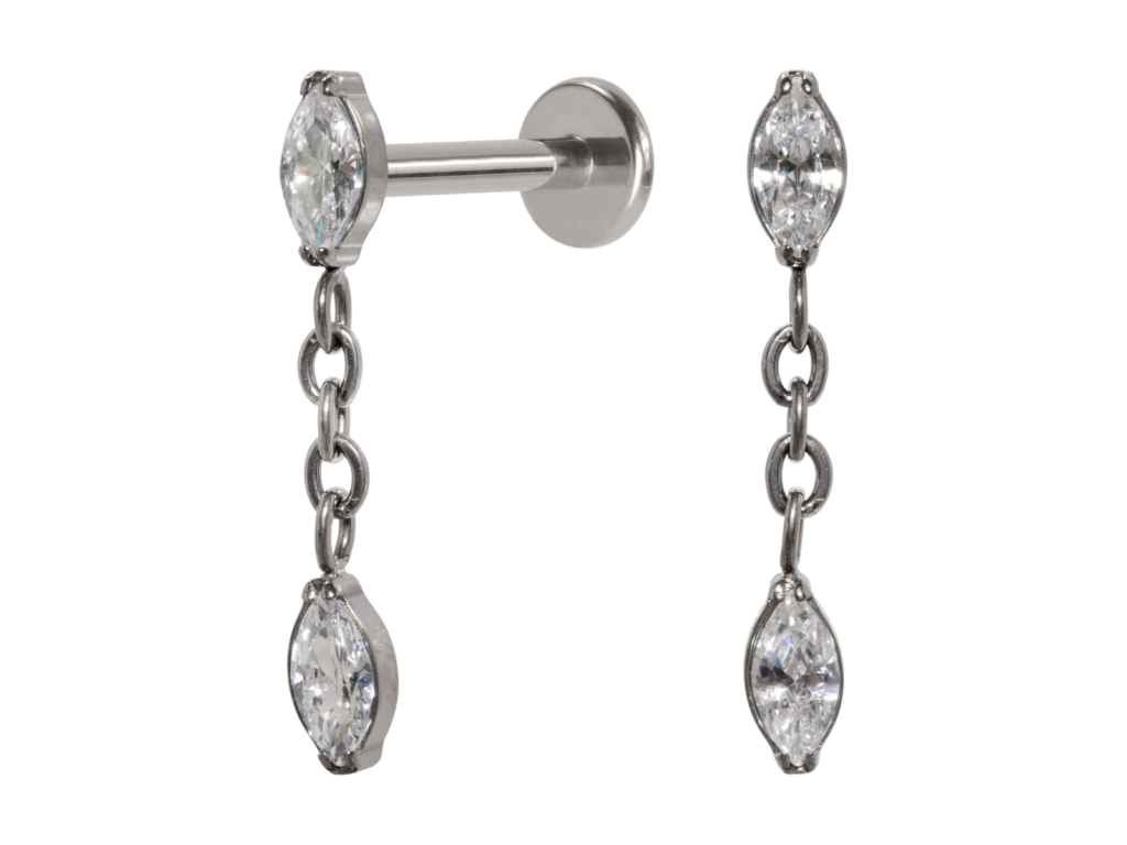 LABRET TITÂNIO R/I ZIRCÔNIA C/ PINGENTE