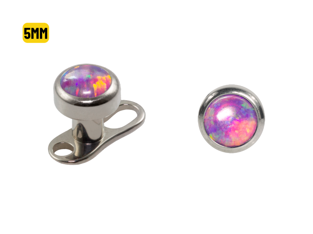 MICRODERMAL TITÂNIO C/ OPALA LILÁS - 5MM