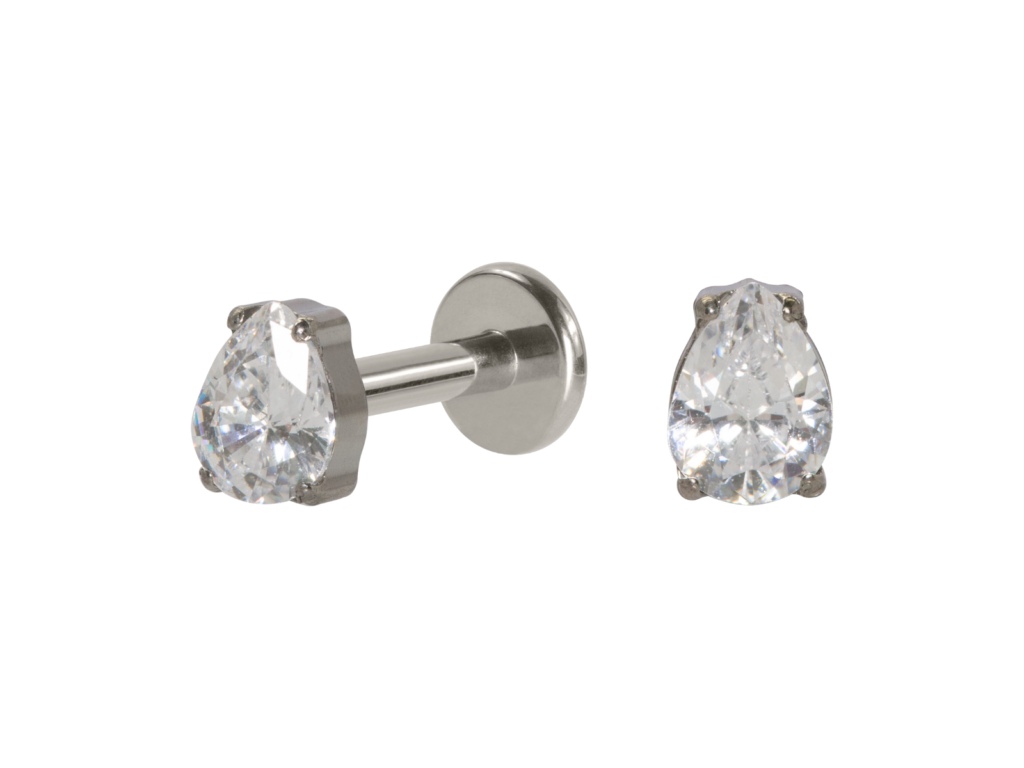 LABRET TITÂNIO R/I GOTA C/ ZIRCÔNIA