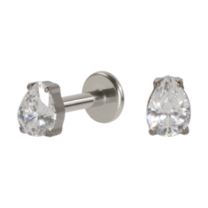 LABRET TITÂNIO R/I GOTA C/ ZIRCÔNIA