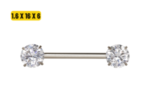 MAMILO TITÂNIO R/I C/ ZIRCÔNIA – 1.6 X 16 X 6/6MM