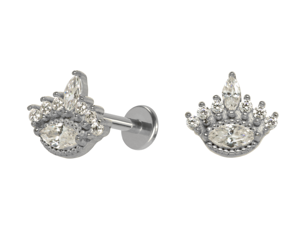LABRET AÇO R/I INDIANO C/ ZIRCÔNIA
