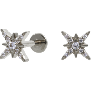 LABRET TITÂNIO R/I FLOCO DE NEVE