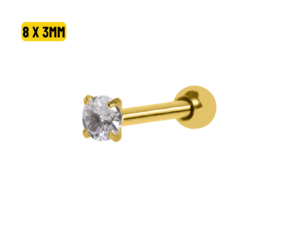 MICRO RETO PONTO DE LUZ PVD GOLD – 8 X 3MM
