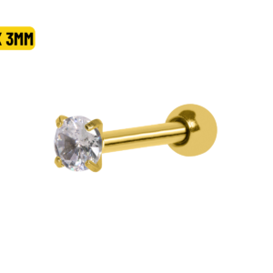 MICRO RETO PONTO DE LUZ PVD GOLD - 8 X 3MM