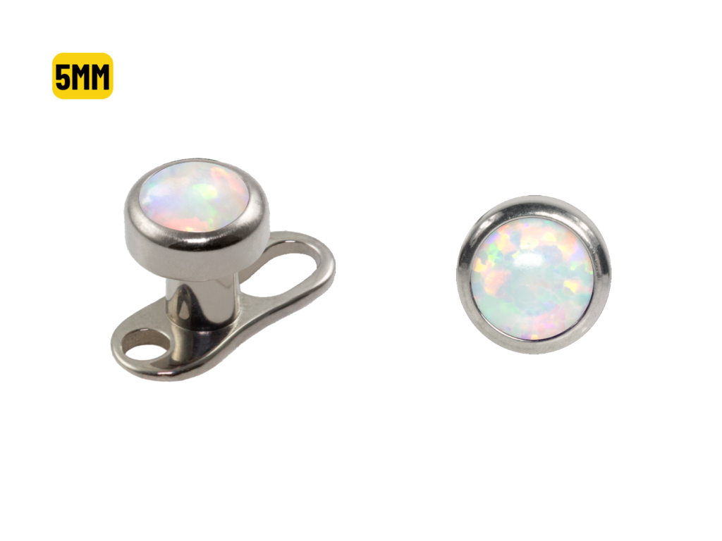 MICRODERMAL TITÂNIO C/ OPALA BOREAL - 5MM