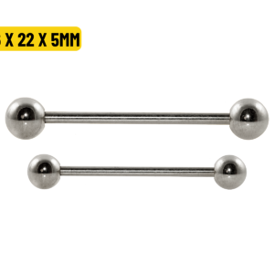 BARBELL TITÂNIO NATURAL - 1.6 X 22 X 5MM