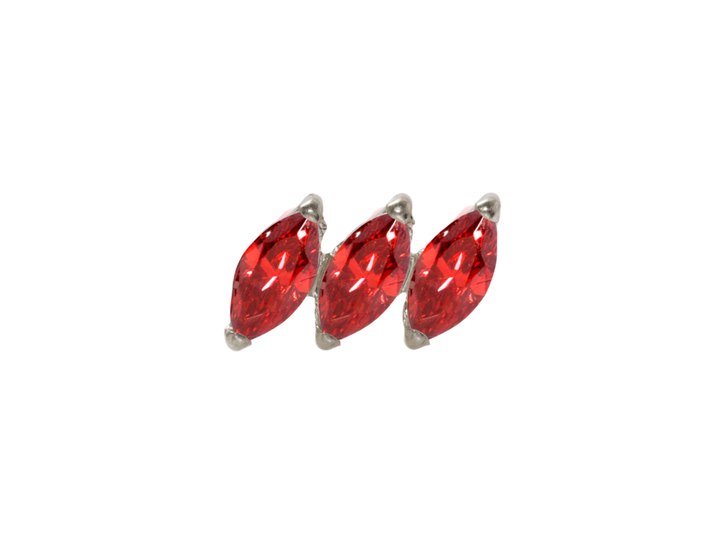 TOPO TITÂNIO 0.9 (1.2MM) - CLUSTER C/ ZIRCÔNIA VERMELHA
