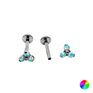 LABRET TITÂNIO R/I TRINITY C/ OPALA - VERDE