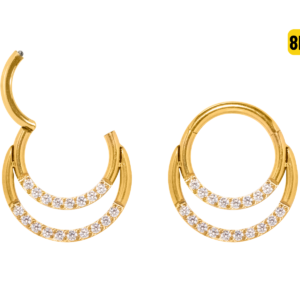 SEGMENTO CLICKER TITÂNIO PVD GOLD DUPLO - 8MM
