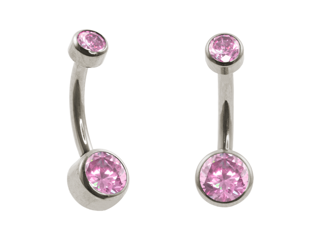 BANANA BELL TITÂNIO R/I FLAT C/ ZIRCÔNIA - ROSA