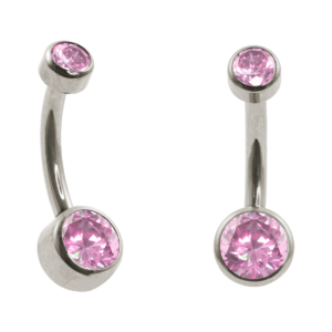 BANANA BELL TITÂNIO R/I FLAT C/ ZIRCÔNIA - ROSA