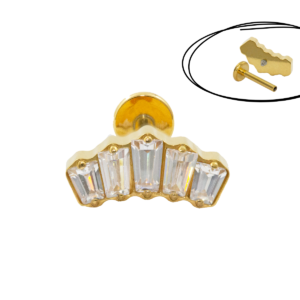 LABRET TITÂNIO PVD R/I COROA C/ PEDRA