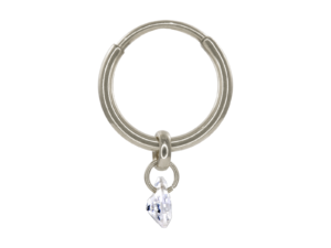 SEGMENTO CLICKER TITÂNIO C/ PINGENTE ZIRCÔNIA – 8MM