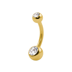 BANANA BELL AÇO PVD C/ STRASS 2 PEDRAS BRANCO - P