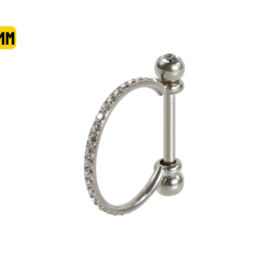 SEMI ARGOLA C/ BARRA AÇO R/I 1 FILEIRA CRAVEJADA - 10MM