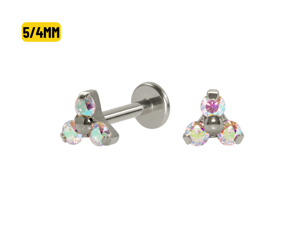 LABRET TITÂNIO R/I TRINITY C/ ZIRCÔNIA 5/4MM - BOREAL