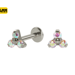 LABRET TITÂNIO R/I TRINITY C/ ZIRCÔNIA 5/4MM - BOREAL
