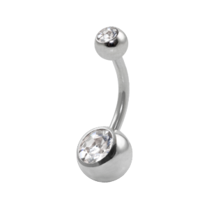 BANANA BELL AÇO C/ STRASS 2 PEDRAS BRANCO - G