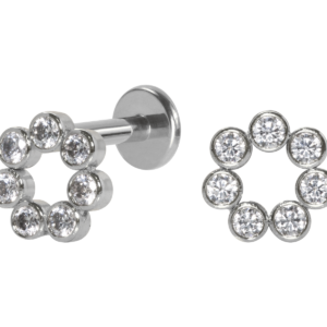 LABRET AÇO R/I CÍRCULO CRAVEJADO
