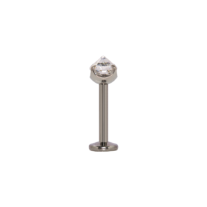 LABRET TITÂNIO R/I C/ ZIRCÔNIA INVERTIDA - 1.2 X 8 X 3MM