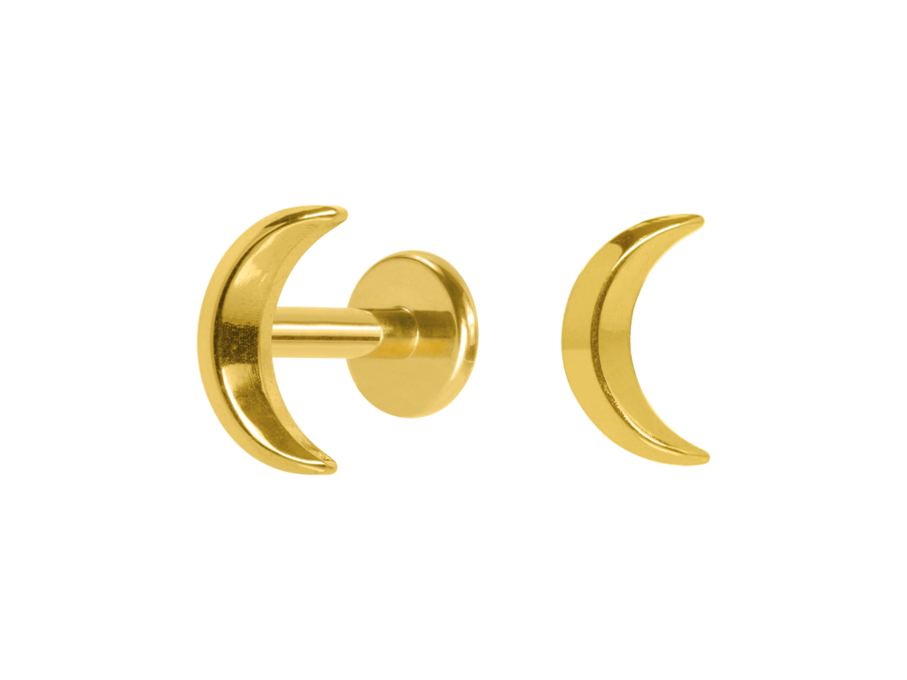 LABRET TITÃNIO PVD GOLD R/I LUA